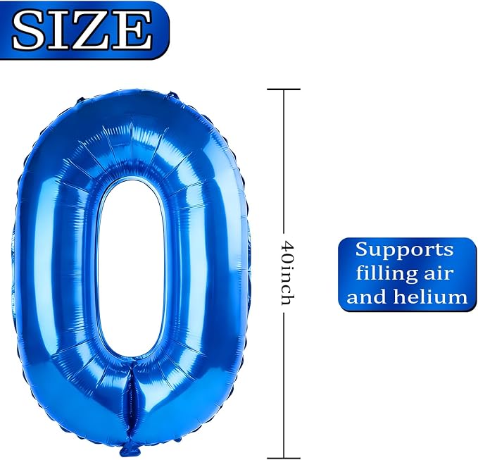 40 Inch Number 22 Balloons for 22nd Birthday Party Decorations, 0-100 Dark Blue - Image 4