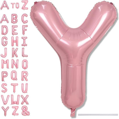 Giant Letter Y Foil Balloon Baby Pink, Pastel Pink Inflatable Word Balloon Y by Lingqiang