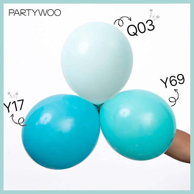 PartyWoo Dark Teal Balloons 140pcs Turquoise Aqua Blue Teal Color | 18 12 10 5 - Image 4