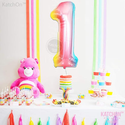 KatchOn Number One Balloon for First Birthday 40 Inch | Rainbow Number 1 - Image 7