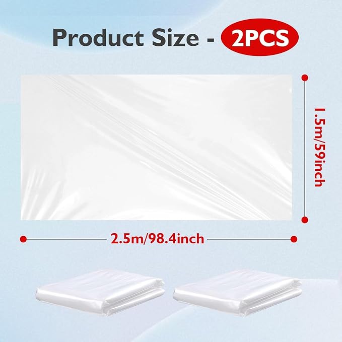 2 Pack Balloon Bags for Transport 98 x 59 In, Reusable Extra Large Clear - Image 2