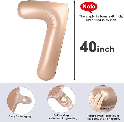 7 Balloon Number 40 Inch Light Brown Balloons - Image 5