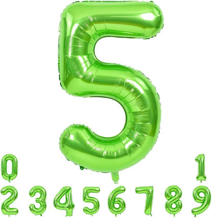 TONIFUL 40 Inch Green Number 5 Balloons Large Foil 5th Birthday Decorations | by TONIFUL