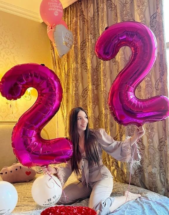 Hot Pink Number 4 Balloon 40 inch, Balloon numbers party supplies, deco photo - Image 6
