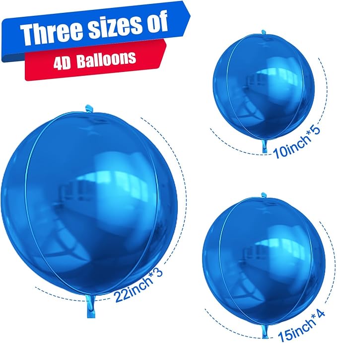 12Pcs Dark Blue Round Foil Balloons, Metallic Blue Foil Balloon - Image 2