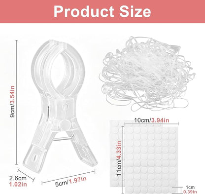 10 Pack Balloon Arch Clips, 3.5" Plastic Transparent Backdrop Clamps | 300 Pcs - Image 2
