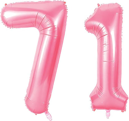 Number 71 Balloons for 71st Birthday Party Decorations, 0-100 Large No.71 by Joycard