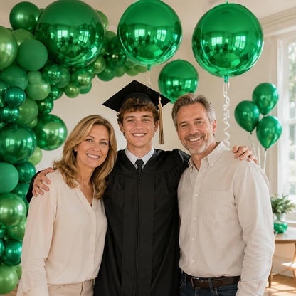 Green Foil Balloons 22 Inch, Giant 4D Round Ball Balloons, Metallic Green - Image 5