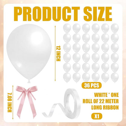 Gejoy 63 Pcs Ceiling Balloons Kit 12'' Pearl White Balloons - Image 6