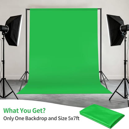 Hemmotop Chromakey Green Screen Backdrop, 5x7ft Small Background Fabric | Solid - Image 7