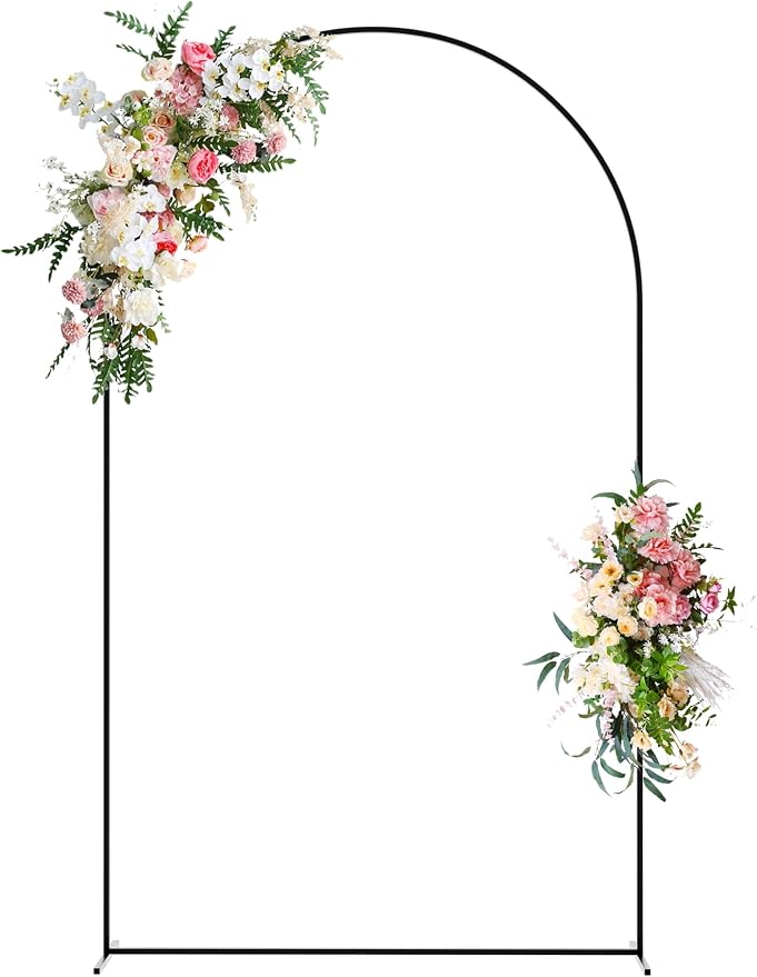 8FT Arch Backdrop Stand Black Metal Wedding Arch Backdrop Stand | Metal by Wokceer