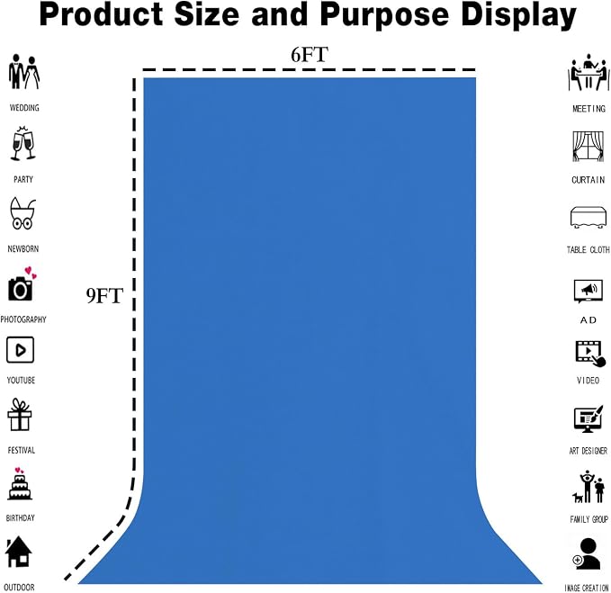 Royal Blue Photography Backdrop - Image 8
