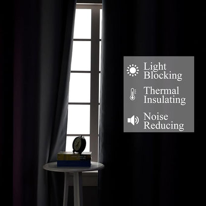 Ombre Grey and Purple Blackout Curtains 72 Inch Length 2 Panels, Full Room - Image 3