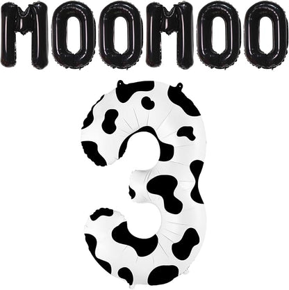 40 Inch Cow Print Balloon, Number 3 balloons Cow Balloons - Image 2