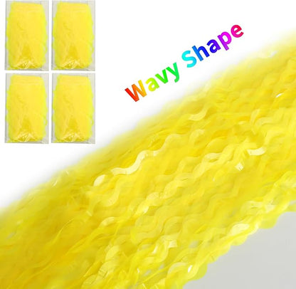 4 Pack Wavy Yellow Foil Curtain Backdrop -3.3 ft x 6.6 ft Gold Tinsel Backdrop - Image 3