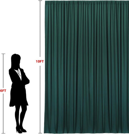 20x10ft Wrinkle Free Hunter Green Backdrop Curtain - Image 6