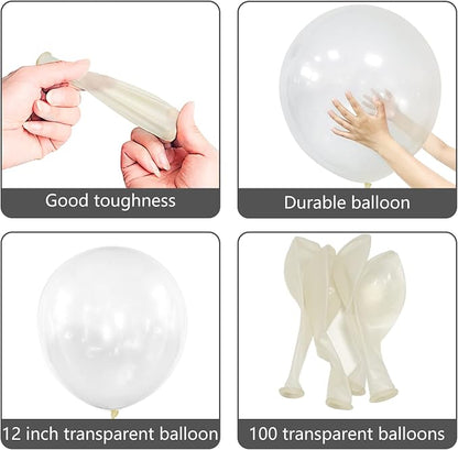 Clear Latex Balloons 100 Pack 12 Inch Transparent Party Balloons - Image 4