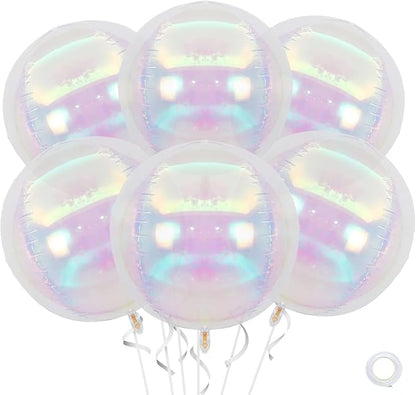 22 Inch Iridescent Balloons, 22 Inch Big Round Foil Balloon by Saxuxu