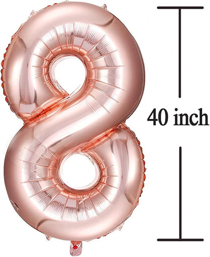 Jonhamwelbor 18 Number Balloons Rose Gold Big Giant Jumbo Number 18 Foil Mylar - Image 4