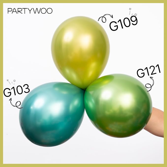 PartyWoo Metallic Green Balloons 85pcs Different Sizes of 18 12 10 5 Inch | - Image 4