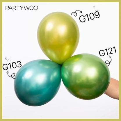 PartyWoo Metallic Green Balloons 85pcs Different Sizes of 18 12 10 5 Inch | - Image 4
