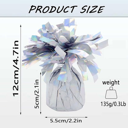 Metallic Silver Balloon Weights, 6 Pack | Metallic silver PET film; helium - Image 3