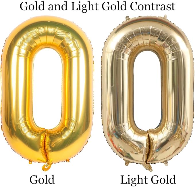 Light Gold 21 Number Balloons 40 Inch White Gold Giant 12 Foil Mylar Helium | - Image 5