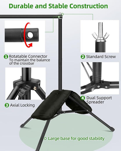 Hemmotop Photo Backdrop Stand 11x10ft, Heavy Duty Background Frame Kit | - Image 5