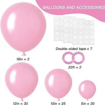 RUBFAC 87pcs Light Pink Balloons Different Sizes 18 12 10 5 Inches - Image 2