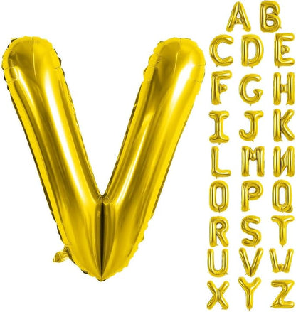 Gold Letter Balloons 40 Inch Large Letter V Balloon Aluminum | Foil Mylar Big by YUNSHANGMO