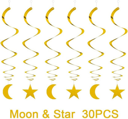 Party Star Moon Swirl Decorations, Whirls Decorations - Image 2