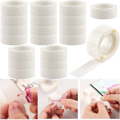 BAOFALI 6000 Pcs 1/8in 20 Roll Ultra Thin Adhesive Dots Clear Removable Double by BAOFALI