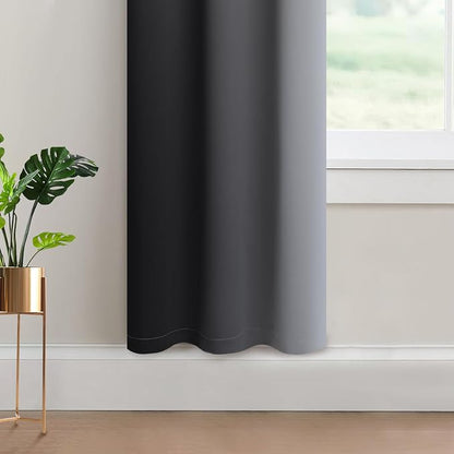 Yakamok Ombre Curtains Black and Greyish White - Image 4