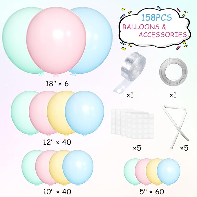 MEBAY Pastel Balloon Garland Arch Kit - Image 2