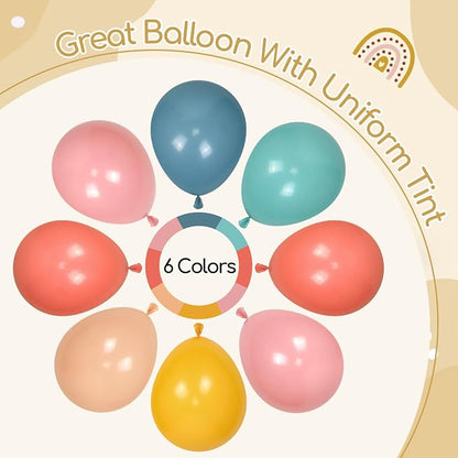 60pcs Boho Rainbow Balloons Assorted Colors 12inch - Image 4