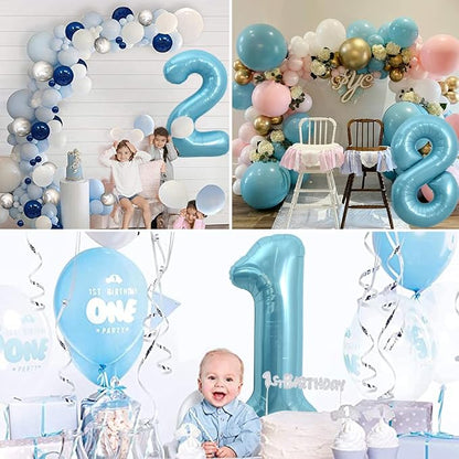TONIFUL 40 Inch Light Blue Large Numbers 0-9, Number 2 Digital Helium Balloon - Image 6