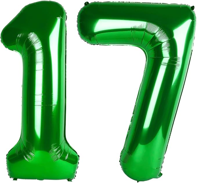 Number Balloons 17 Balloon Dark Green by Enyeopd