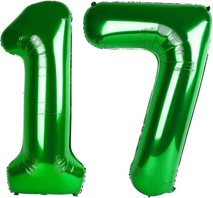 Number Balloons 17 Balloon Dark Green by Enyeopd