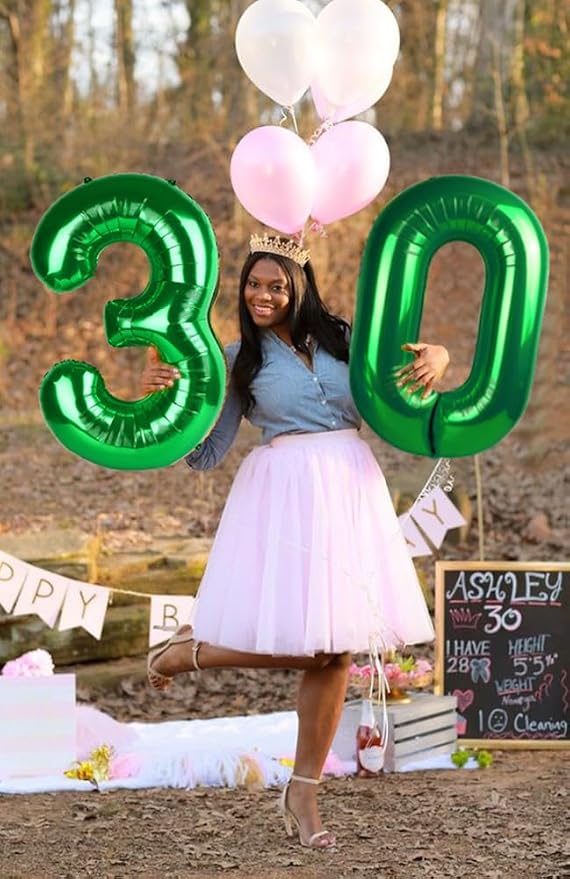30 Balloon 40 inch Dark Green Number Balloons - Image 2