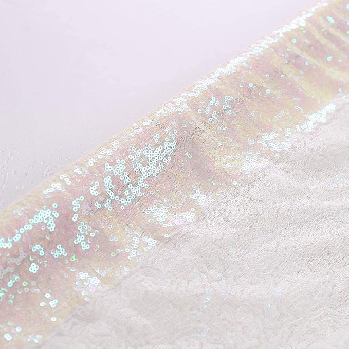 Eternal Beauty White Iridescent 3mm Sequin Backdrop 5x7 Ft - Image 8