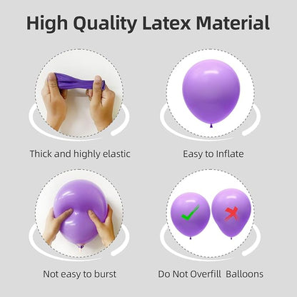 Light Purple Balloons Different Sizes 135pcs 18 12 10 5 Inch Lavender Purple - Image 3