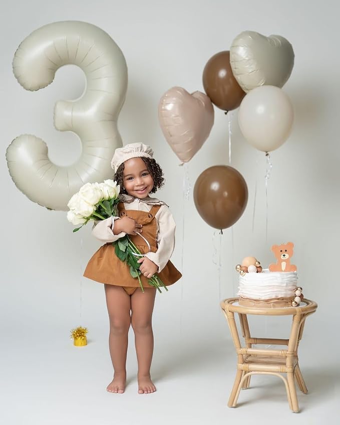 2 Number Balloons Cream 40 Inch Foil Balloon - Image 4