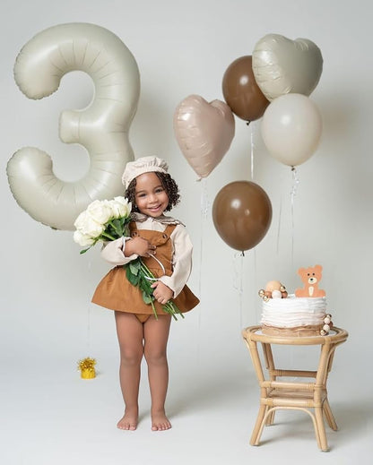 2 Number Balloons Cream 40 Inch Foil Balloon - Image 4