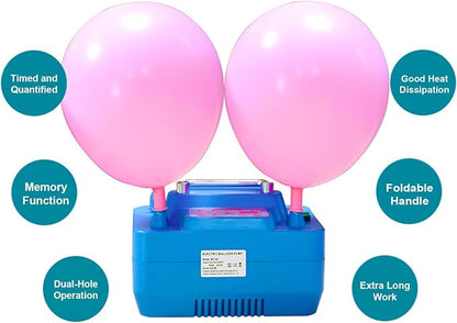 Electric Balloon Pump, Professional Double Hole Inflator, Inflatable Timing and - Image 4