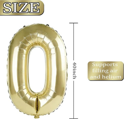 40 Inch Number 98 Balloons for 98th Birthday Party Decorations, 0-100 Champagne - Image 4