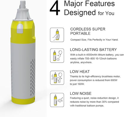 Ultra-Portable Balloon Pump – Cordless, USB Rechargeable & Handheld Electric - Image 2