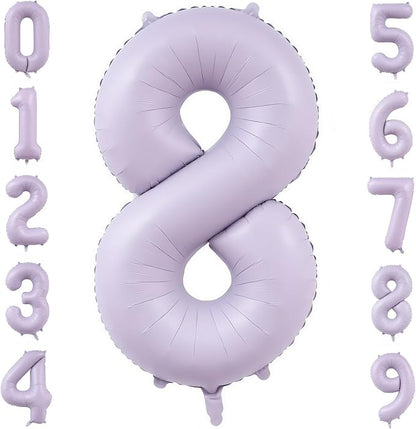 Pastel Purple 8 Number Balloons, 40 Inch Light Purple 8 Balloons Large Helium by BBPOOL