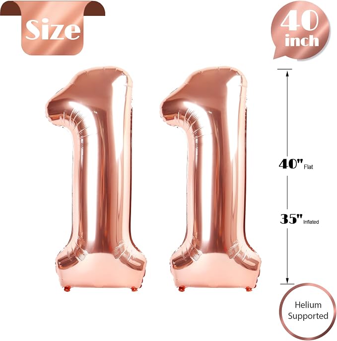 Rose Gold 11 Balloon - Image 5