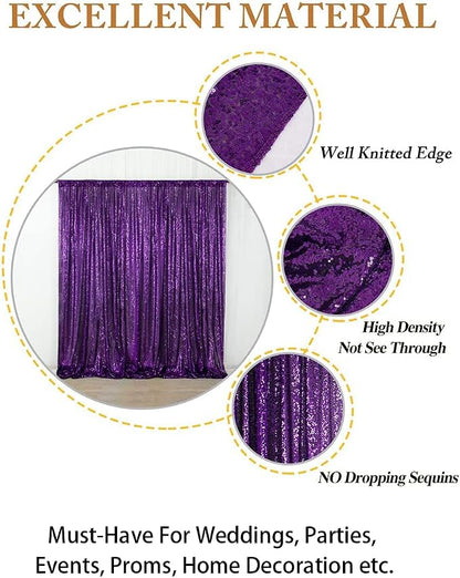 ShinyBeauty 4FTx6FT Purple Sequin Backdrops - Image 4