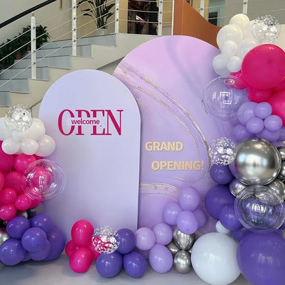 MEBAY Hot Pink Purple Silver Baloon Garland Arch Kit - Image 6